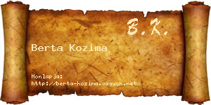 Berta Kozima névjegykártya